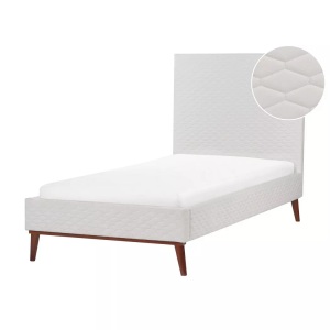 Beliani, Bett mit Lattenrost aus Samtstoff Retro BAYONNE Bett mit Lattenrost aus Samtstoff Retro BAYONNE