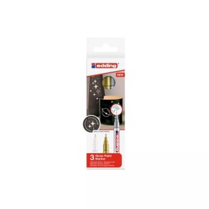 Opitec, Opitec - edding 751 Glanzlackmarker, 3er-Set, Edding 751, Paintmarker, 1-2mm, gold/silver/white, 751-E3-met, (3 Farben)