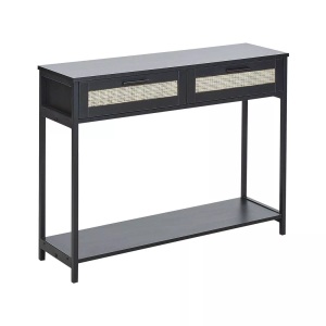 Beliani, Konsolentisch aus MDF-Platte Rustikal OPOCO Konsolentisch aus MDF-Platte Rustikal OPOCO, Beliani - Konsolentisch aus MDF-Platte Rustikal OPOCO, One Size, Schwarz