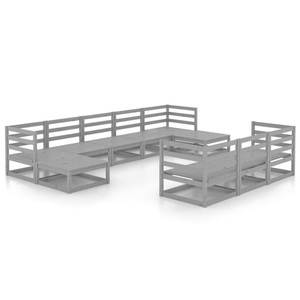 vidaXL, vidaXL 10-tlg. Garten-Lounge-Set Kiefer Massivholz, 