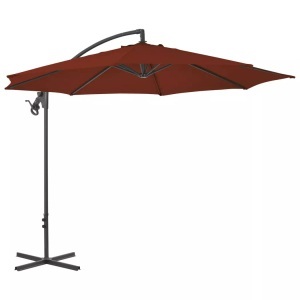 vidaXL, vidaXL Ampelschirm mit Stahlmast 300 cm Terracotta-Rot, vidaXL Ampelschirm mit Stahl-Mast 300 cm Terrakotta