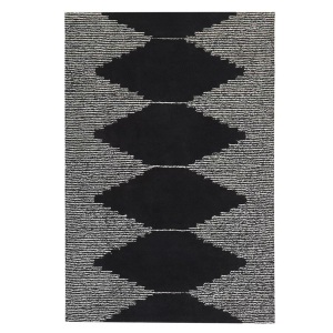 Beliani, Teppich aus Baumwolle Modern BATHINDA Teppich aus Baumwolle Modern BATHINDA, Beliani - Teppich aus Baumwolle Modern BATHINDA, 140 cm, Schwarz
