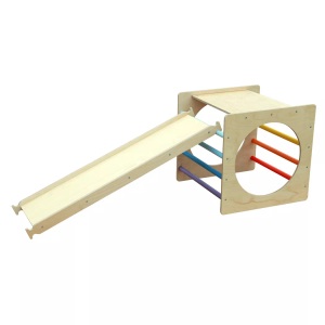 Montessori, Montessori - Kletterwürfel mit XXL Rutsche Hell, 120 ml, Multicolor, Montessori - Kletterwürfel mit XXL Rutsche Hell, 120 ml, Multicolor