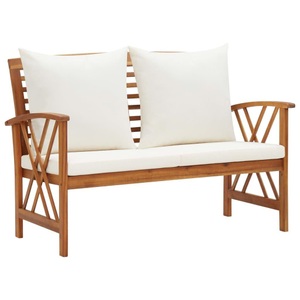 vidaXL, vidaXL Gartenbank mit Kissen 119 cm Massivholz Akazie, vidaXL Gartenbank mit Kissen 119 cm Massivholz Akazie