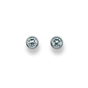 MUAU Schmuck, Ohrstecker Weissgold 750 Zirkonia 4mm Damen ONE SIZE, 
