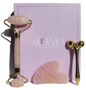 ARI ANWA Skincare, The Glow Kit Rose ? Face Yoga Set: Gua Sha, Rosenquarz Roller & 3d Massager Unisex ONE SIZE, 