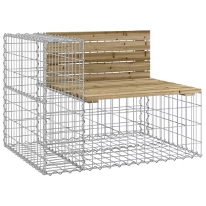 vidaXL, vidaXL Gartenbank aus Gabionen 92x71x65,5 cm Kiefernholz Imprägniert, vidaXL Gartenbank aus Gabionen 92x71x65,5 cm Kiefernholz Imprägniert