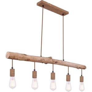 CONFORAMA, Hängelampe WOODY 100x140cm 5x40W natürliches holz, Hängelampe WOODY 100x140cm 5x40W holz