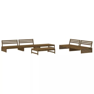 vidaXL, vidaXL 6-tlg. Garten-Lounge-Set Honigbraun Massivholz Kiefer, vidaXL 6-tlg. Garten-Lounge-Set Honigbraun Massivholz Kiefer