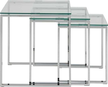 Actona, Actona - 3er-Set Couchtische Katrine - Silber, Beistelltisch Catherine Klar (3er-Set)