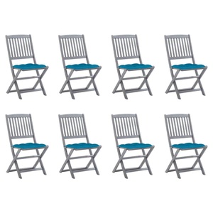 vidaXL, vidaXL Klappbare Gartenstühle 8 Stk. mit Kissen Massivholz Akazie