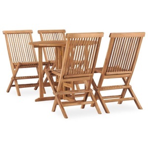 vidaXL, vidaXL 5-tlg. Garten-Essgruppe Klappbar Massivholz Teak, 