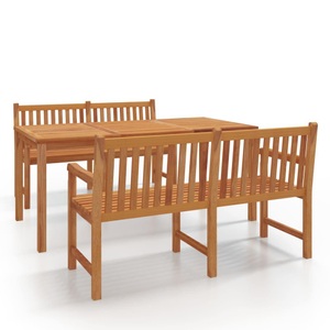 vidaXL, vidaXL 3-tlg. Garten-Essgruppe Massivholz Teak, vidaXL 3-tlg. Garten-Essgruppe Massivholz Teak