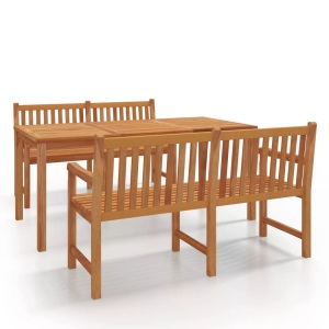 vidaXL, vidaXL 3-tlg. Garten-Essgruppe Massivholz Teak, vidaXL 3-tlg. Garten-Essgruppe Massivholz Teak