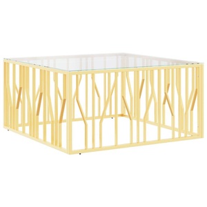vidaXL, vidaXL Couchtisch 100x100x50 cm Edelstahl und Glas