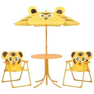 vidaXL, vidaXL 3-tlg. Garten-Bistro-Set für Kinder mit Sonnenschirm Gelb, vidaXL 3-tlg. Garten-Bistro-Set für Kinder mit Sonnenschirm Gelb