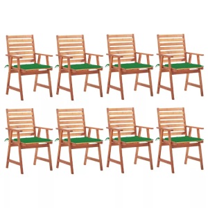 vidaXL, vidaXL Garten-Essstühle 8 Stk. mit Kissen Massivholz Akazie, vidaXL Garten-Essstühle 8 Stk. mit Kissen Massivholz Akazie
