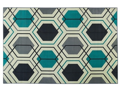 Beliani, Beliani Teppich bunt 140 x 200 cm Kurzflor GIRESUN, Beliani - Teppich aus Polyester Modern GIRESUN, 200 cm, Rauch