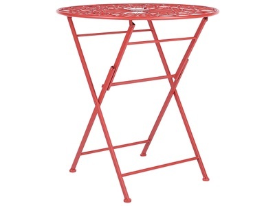 Beliani, Gartentisch aus Eisen Retro SCARIO Gartentisch aus Eisen Retro SCARIO, Beliani - Outdoor Bistrotisch aus Eisen Retro SCARIO, One Size, Rot Bunt