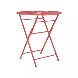 Beliani, Gartentisch aus Eisen Retro SCARIO Gartentisch aus Eisen Retro SCARIO, Beliani - Outdoor Bistrotisch aus Eisen Retro SCARIO, One Size, Rot Bunt