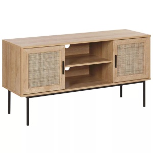 Beliani, TV-Möbel aus Faserplatte Boho PASCO TV-Möbel aus Faserplatte Boho PASCO, Beliani - TV-Möbel aus Faserplatte Retro PASCO, One Size, Light Beige