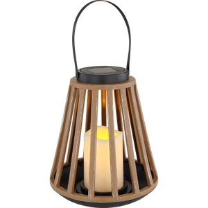Globo, Solarbetriebene LED-Tischleuchte 36654, Solarleuchte Kunststoff holzoptik LED