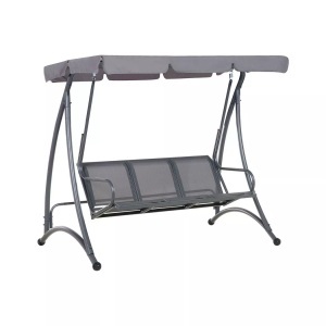 Beliani, Hollywoodschaukel Sonnendach grau BOGART, Beliani - Hollywoodschaukel aus Stahl Klassisch BOGART, One Size, Spacegrau