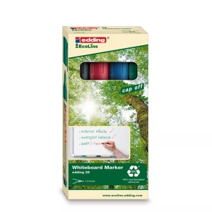 edding, edding Marqueur pour tableau blanc 28 4, Edding 28, Boardmarker, EcoLine, 1.5mm, 4-28-4, (4-farbig assortiert)