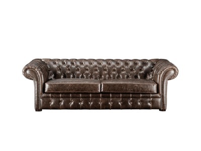 Vente-unique, Chesterfield Ledersofa 3Sitzer CLOTAIRE Vintage Leder Chesterfield Ledersofa 3Sitzer CLOTAIRE Vintage Leder, 