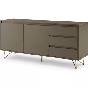 mutoni casual, Sideboard matt dunkelgrau 160x40, SalesFever Sideboard, Kommode mit Hairpin Beinen, Breite 150 cm