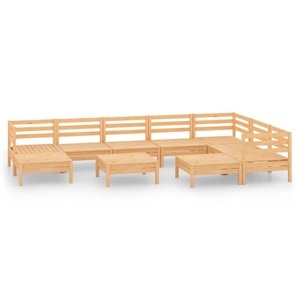 vidaXL, vidaXL 10-tlg. Garten-Lounge-Set Kiefer Massivholz, 