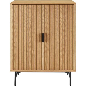 mutoni casual, Kommode Flubna natur schwarz 80, SalesFever Kommode, Eiche Echtholzfurnier