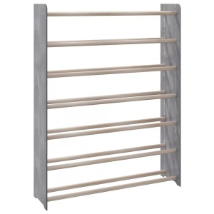 vidaXL, vidaXL Schuhregal Grau 90x24x117 cm Holzwerkstoff
