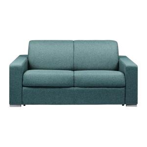 LINEA SOFA, LINEA SOFA - Schlafsofa mit Matratze 2-Sitzer Stoff - Blau - Liegfläche mit Lattenrost: 120 cm - Matratzenhöhe: 14 cm mit Memory Schaum - CALITO, One Size