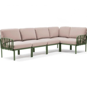 Nardi, Nardi - 5-Sitzer Sofa Komodo Kaki - Helles Beige (135,5 x 294 x 78/154 cm), Gartenlounge Komodo (5-tlg) agave beige
