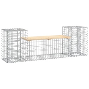 vidaXL, vidaXL Gartenbank aus Gabionen 183x41x60,5 cm Massivholz Kiefer