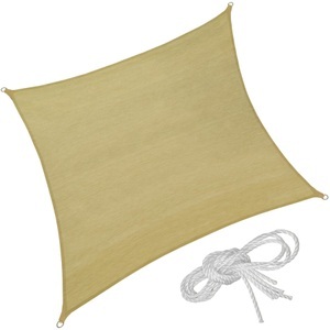 TecTake, Polyethylen Sonnensegel quadratisch Polyethylen Sonnensegel quadratisch, Tectake - Polyethylen Sonnensegel quadratisch, 360X360CM, Beige