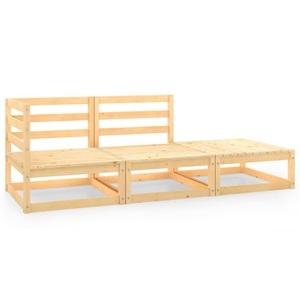 vidaXL, vidaXL 3-tlg. Garten-Lounge-Set Kiefer Massivholz, vidaXL 3-tlg. Garten-Lounge-Set Massivholz Kiefer