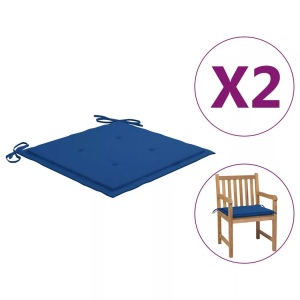 vidaXL, vidaXL Gartenstuhl-Sitzkissen 2 Stk. Königsblau 50x50x4 cm Stoff, vidaXL Gartenstuhl-Kissen 2 Stk. Königsblau 50x50x3 cm Oxford-Gewebe