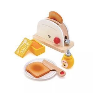 Hape, Hape Pop-Up-Toaster-Set, Pop-Up-Toaster-Set 7-teilig aus Holz