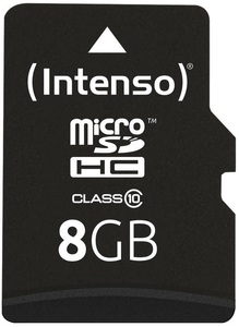 Intenso, Intenso microSD-Karte, Class 10, mit SD-Adapter, 40 MB/s, 8 GB, Intenso microSDHC, Class 10, 8GB, 3413460