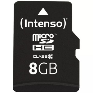 Intenso, Intenso microSD-Karte, Class 10, mit SD-Adapter, 40 MB/s, 8 GB, Intenso microSDHC, Class 10, 8GB, 3413460
