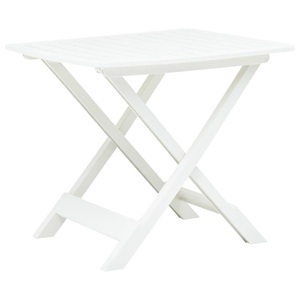 vidaXL, vidaXL Gartentisch Klappbar Weiß 79 x 72 x 70 cm Kunststoff, 
