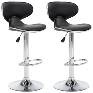 vidaXL, vidaXL Barhocker 2 Stk. Schwarz Kunstleder