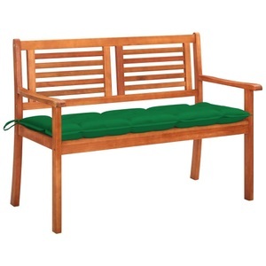 vidaXL, vidaXL 2-Sitzer-Gartenbank mit Auflage 120 cm Massivholz Eukalyptus, 