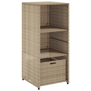 vidaXL, vidaXL Gartenschrank Beige 50x55x115 cm Poly Rattan