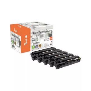 Peach, Peach Spar Pack Plus Tonermodule kompatibel zu Canon CRG-054, Peach HP 054 5 Toner (2*bk, c/m/y) ersetzt Canon CRG-054, 3024C002*2, 3023C002, 3022C002, 3021C002 für z.B. Canon iSENSYS MF 643 Cdw