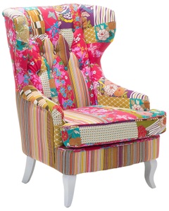Beliani, Sessel Aus Polyester Boho Molde Unisex ONE SIZE, Beliani - Ohrensessel aus Polyester Boho MOLDE, One Size, Orchidee