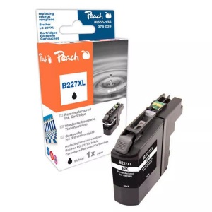 Peach, Tinte schwarz PI500-136, Peach B227 XLBK Druckerpatrone XL bk ersetzt Brother LC-227XLBK für z.B. Brother MFCJ 4420 DW, Brother MFCJ 4620 DW, Brother DCPJ 4120 DW