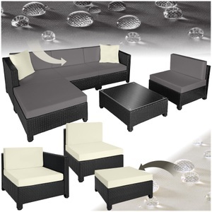 Rattan Lounge mit Aluminiumgestell inkl. Bezüge in 2 Farben Rattan Lounge mit Aluminiumgestell inkl. Bezüge in 2 Farben